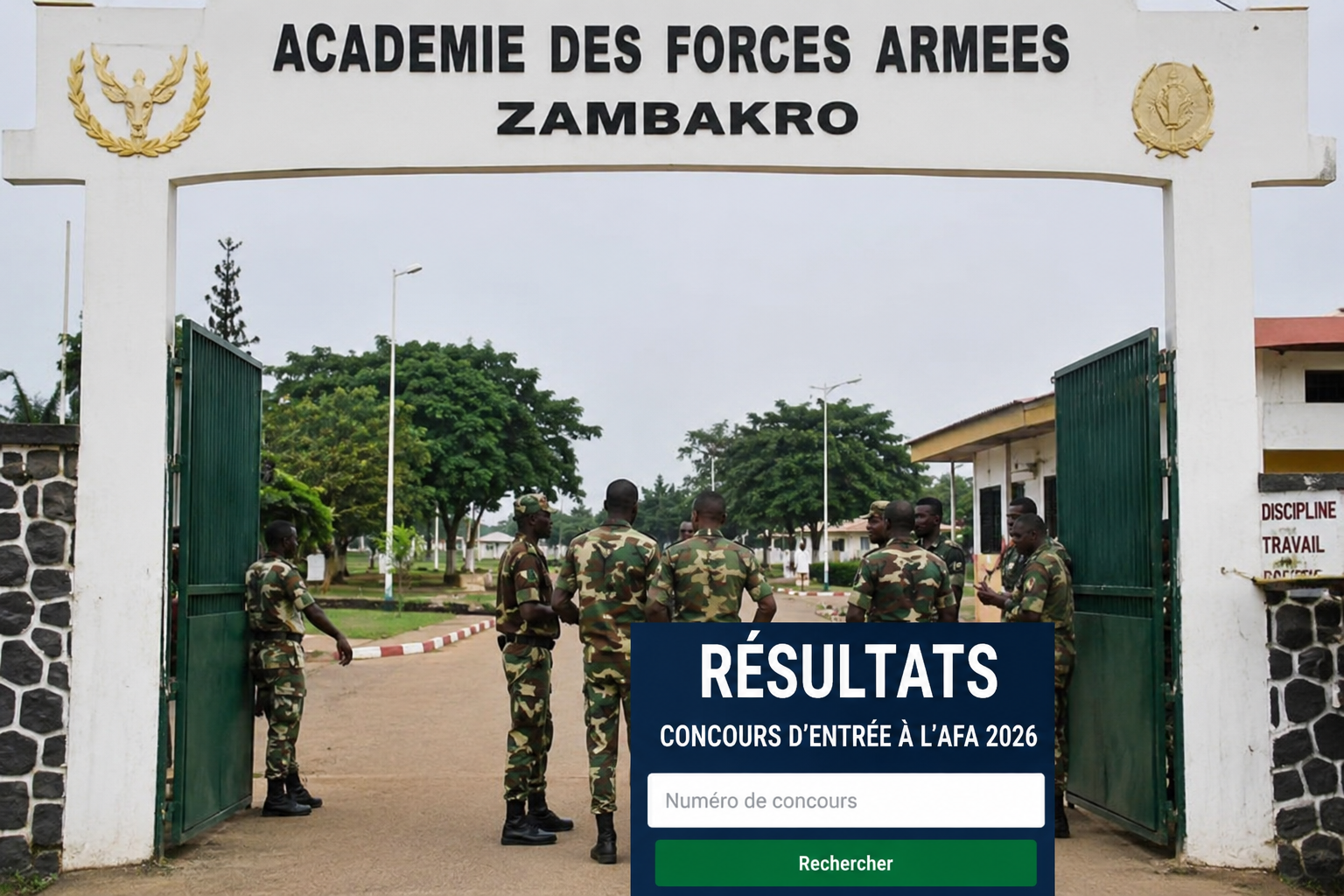 Résultats AFA Zambakro 2026 disponibles : consultez votre admission