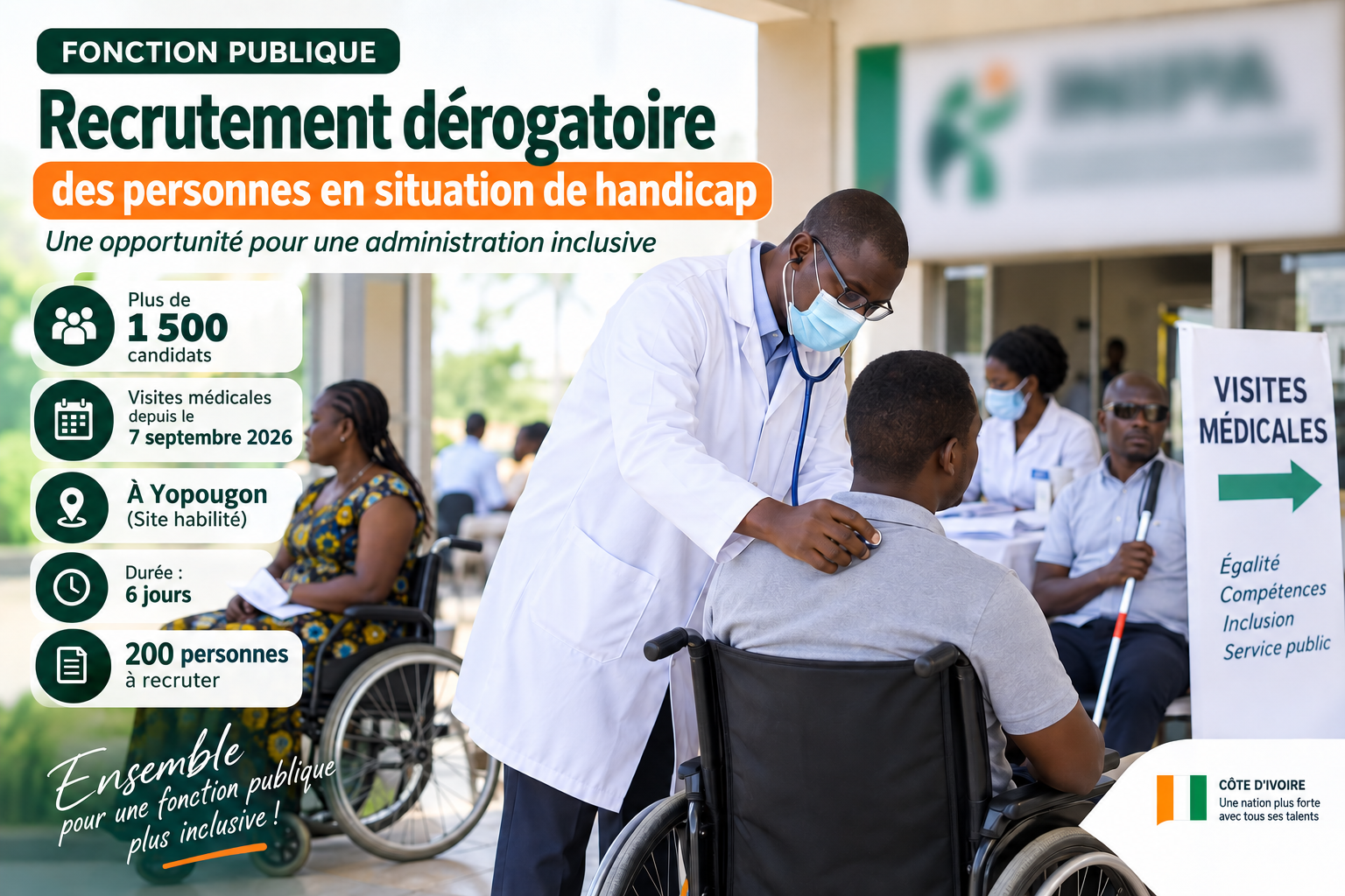 Recrutement dérogatoire à la Fonction publique : plus de 1 500 candidats en situation de handicap passent les visites médicales